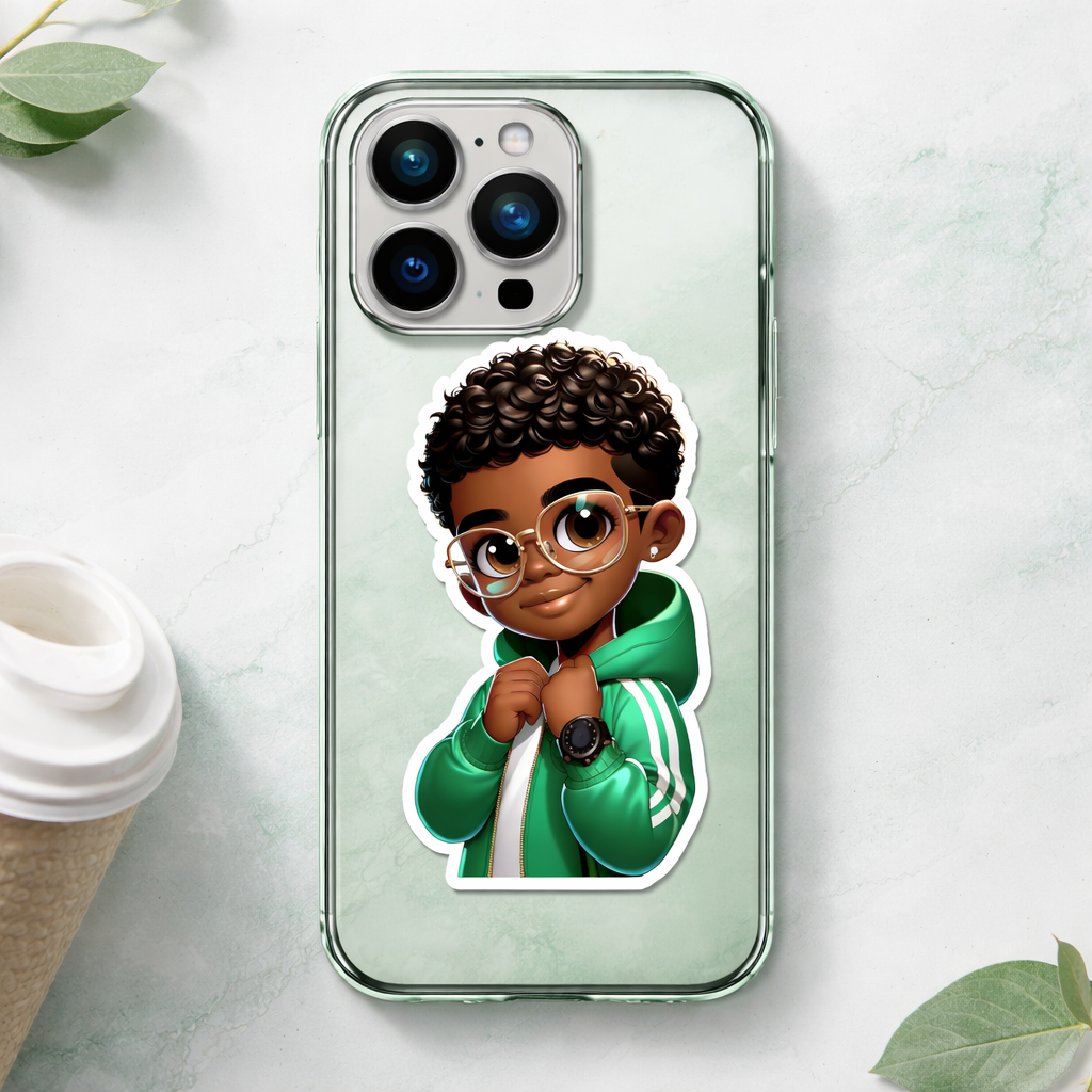 Chibi Boy Sticker PNG | Cute Glasses Boy Sticker | Digital Download