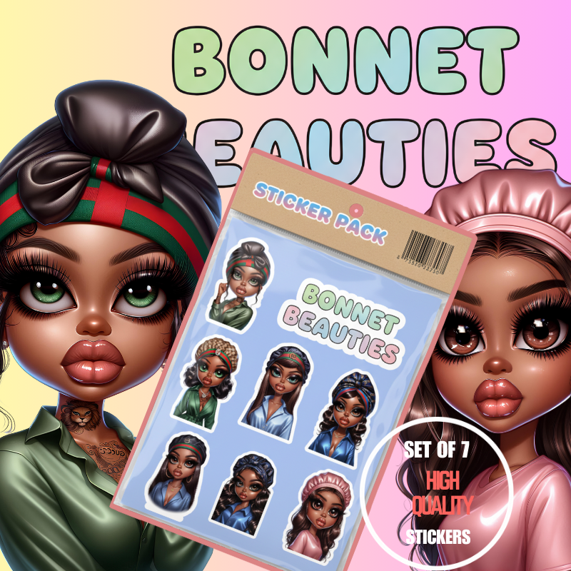 Bonnet Beauties Set of 7 High Quality Stickers