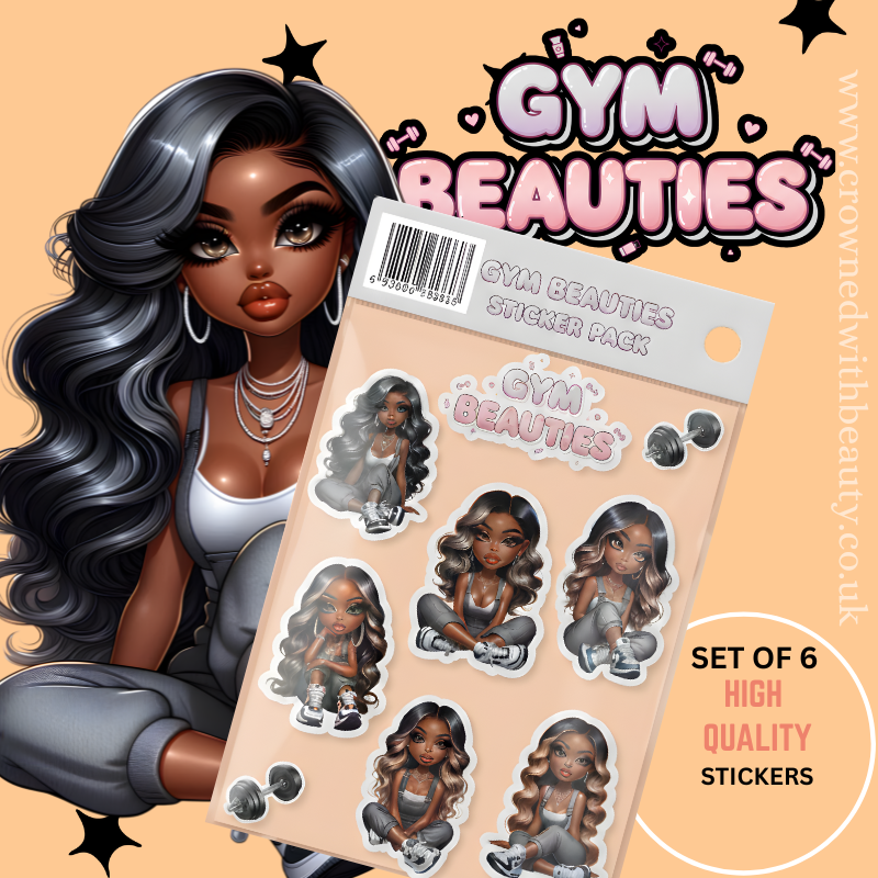 Gym Beauties Set of 6 High Quality Stickers