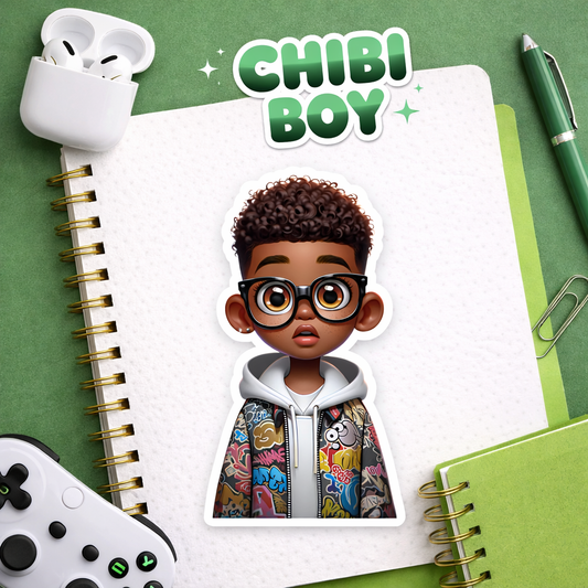 Chibi Boy Sticker PNG | Cute Cartoon Boy Sticker | Digital Download