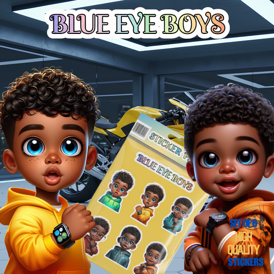 Blue Eye Boys Set of 6 High Quality Stickers
