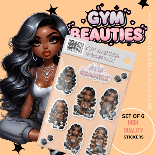 Gym Beauties Set of 6 High Quality Stickers