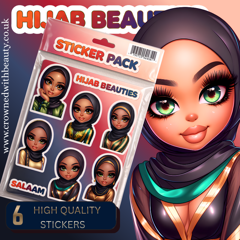 Hijab Beauties Sticker Pack. 6 High Quality Stickers