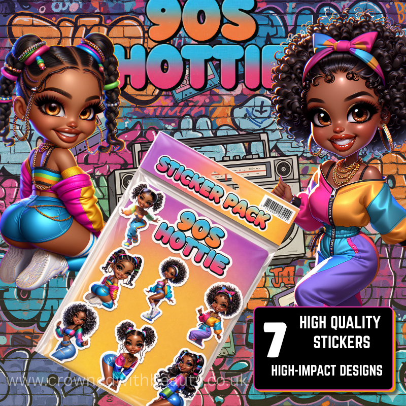 90s Hottie Set of 7 High Quality Stickers