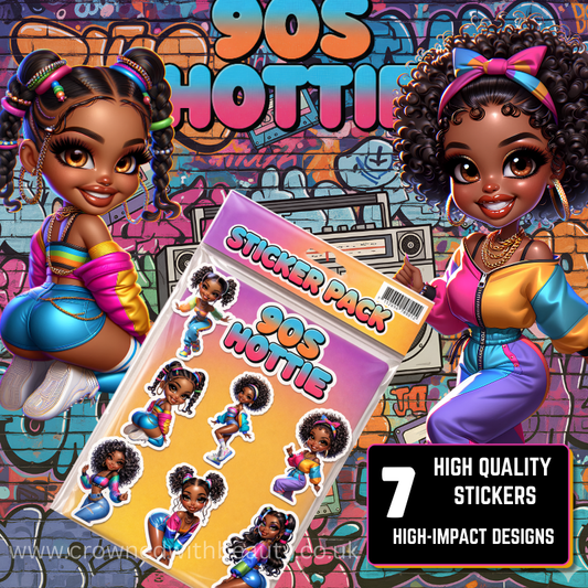 90s Hottie Set of 7 High Quality Stickers