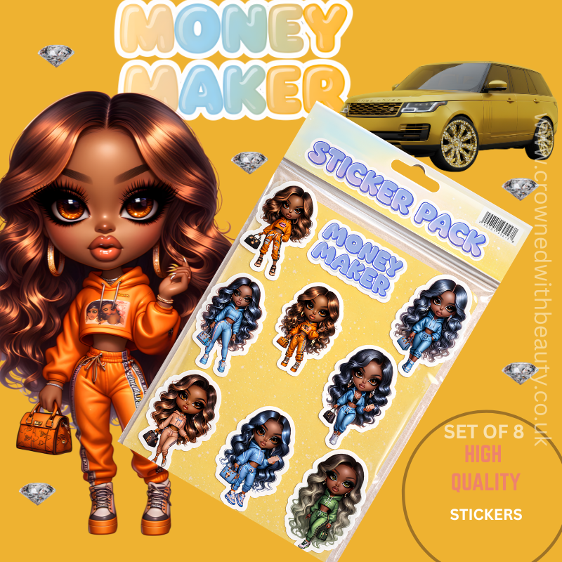 Money Maker Set of 8 High Quality Stickers