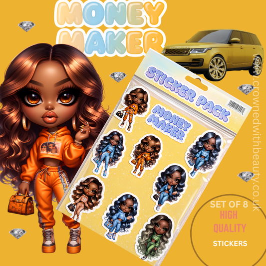 Money Maker Set of 8 High Quality Stickers